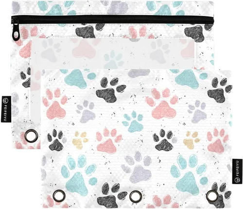 Vista 31 de SHJI Bolsas para carpetas, bolsa de lápices de mármol rosa y azul para carpeta de 3 anillas, paquete de 2 bolsas transparentes con cremallera