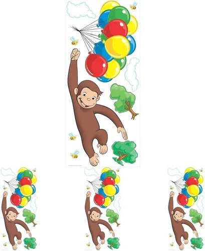 Vista 5 de RoomMates DreamWorks Curious George Calcomanía gigante para pared adhesiva de RoomMates, RMK1082GM
