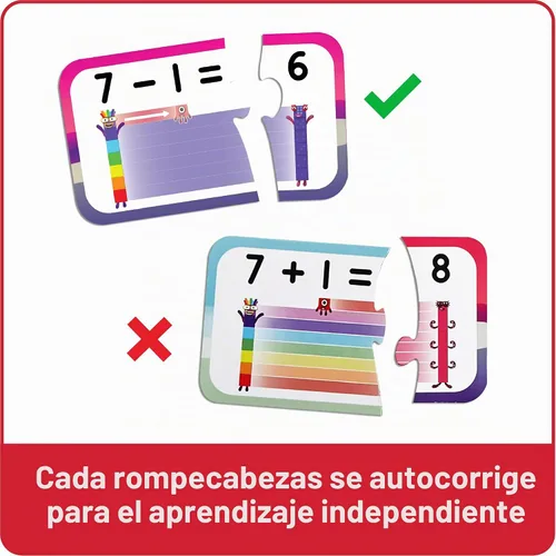 Vista 4 de hand2mind Numberblocks - Juego de rompecabezas para sumar y restar, juegos de suma y resta, rompecabezas de números, juegos de matemáticas