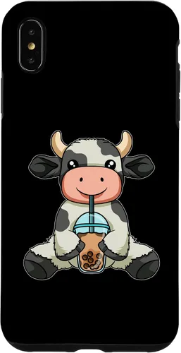 Vista 7 de iPhone 12 mini vaca beber té de burbujas lindos animales con estuche de té Boba