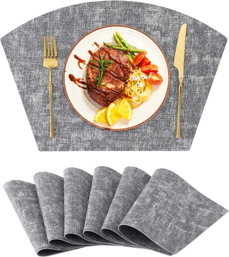 Vista 65 de Homaxy Juego de 4 manteles individuales de piel sintética resistentes al calor para mesa de comedor, impermeables, lavables, lavables, manteles