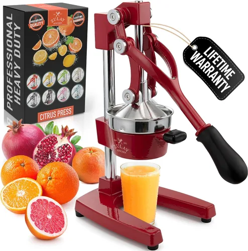Vista 37 de Zulay Kitchen Exprimidor de hierro fundido, exprimidor manual resistente con coladores desmontables para una fácil limpieza, prensa de jugo