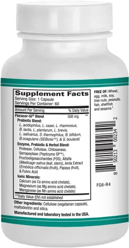 Vista 3 de AST Enzymes Floracor - Apoya la salud intestinal e intestinal - Fórmula premium de probióticos, prebióticos y enzimas - 60 cápsulas vegetarianas