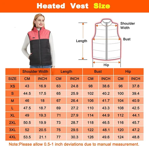 Vista 7 de Chaleco calefactor para hombre, lavable, con calefacción, recargable por USB, para campamento, caza, pesca, esquí
