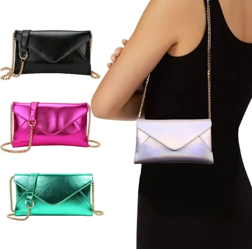 Vista 8 de Bolso de mano de noche para mujer, bolso cruzado tipo sobre, bolso cruzado para boda, graduación, fiesta, noche, brillante, pequeño bolso de hombro