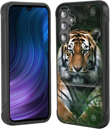 Vista 15 de Funda para Galaxy S24 Plus con soporte, doble capa híbrida de policarbonato duro y silicona suave, resistente a prueba de golpes, funda protectora