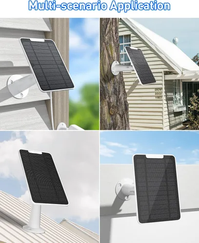 Vista 9 de Panel solar premium para cámara Google Nest, panel solar de 5W para cámara Google Nest interior y exterior (versión con batería), especialmente