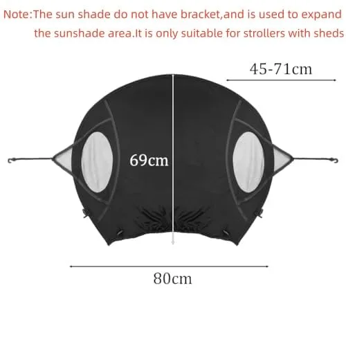 Vista 11 de Parasol universal para cochecitos, cubierta de protección UV transpirable, ajustable, parasol para cochecito de verano, accesorios para cochecito