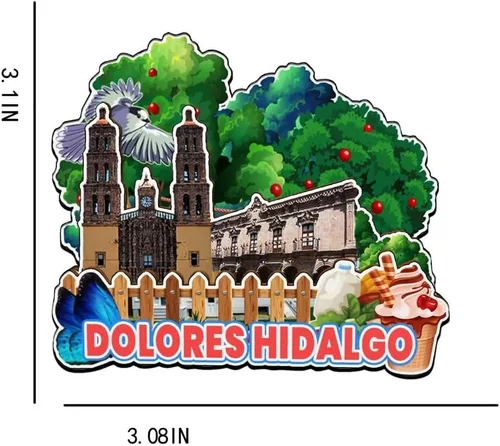 Vista 3 de Dolores Hidalgo - Imán de madera para nevera, diseño de México, 3431, monumentos en 3D, recuerdos coleccionables, decoración hecha a mano