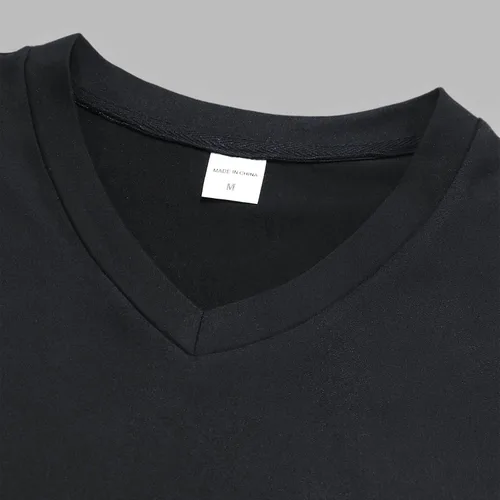Vista 6 de Camisetas básicas de manga corta para hombre, estilo casual, color liso, cuello en V, para verano, playa, con bolsillo
