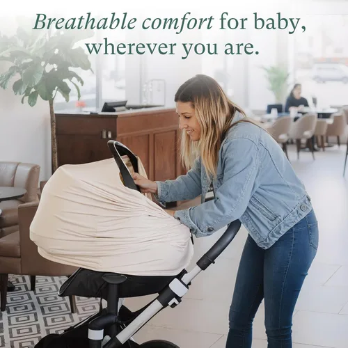 Vista 3 de PurComfy Funda de asiento de coche de bebé 4 en 1, cubierta de lactancia de viscosa de bambú súper suave Niños y niñas, transpirables, fundas
