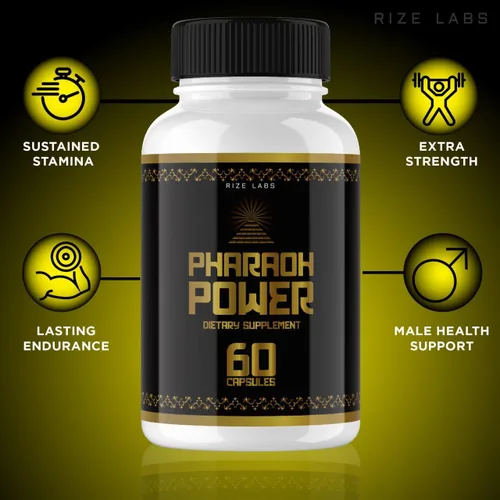 Vista 6 de rize labs Pharaoh Power Supplement – Píldoras de apoyo de fórmula avanzada, suplemento dietético, cápsulas extra fuertes sin OMG fórmula avanzada