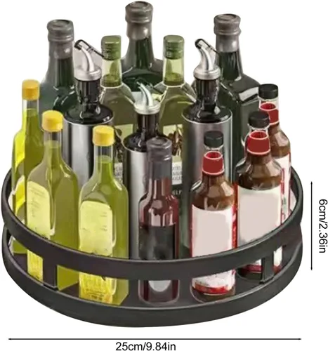 Vista 2 de Zerodis Lazy Susan - Organizador giratorio de almacenamiento para almacenamiento de especias, organizador de condimentos para armario de cocina