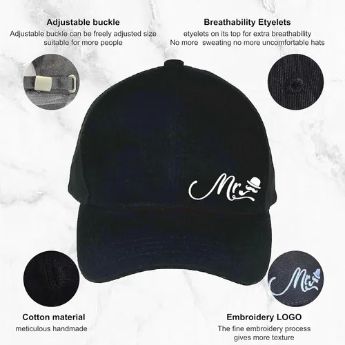 Vista 3 de PartyGifts&beyond Mr and Mrs - Gorras de béisbol de regalo, regalos de compromiso para parejas, novios y novios, regalos de luna de miel para recién