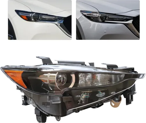 Vista 2 de Conjunto de faros delanteros LED halógenos para Mazda CX-5 CX5 2017-2021, para Mazda Cx-5 Cx5 2017 2018 2019 2020 2021, lente transparente