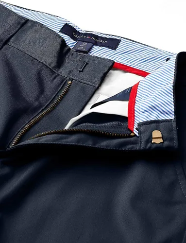 Vista 4 de Tommy Hilfiger Pantalones de vestir de mezcla de sarga con parte delantera plana para niño