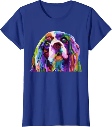 Vista 34 de Camiseta con diseño de Cocker Spaniel de arte pop para dueños de perros, Negro, S
