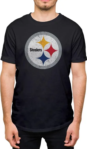 Vista 7 de Hybrid Sports NFL - Distressed Team Logo - Officially Licensed Adult Short Sleeve Fan Tee for Men & Women