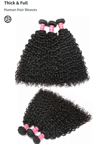 Vista 4 de Nadula Cabello humano rizado malasio, 3 paquetes de 12 10 8 pulgadas, 100% sin procesar virgen Jerry extensiones de trama de cabello humano rizado