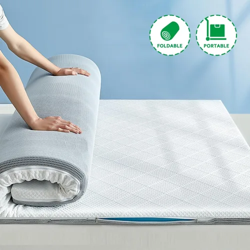 Vista 6 de Protector de colchón de gel individual, cubrecolchón de espuma viscoelástica tamaño Queen, funda de colchón de gel refrescante tamaño King 1.2 in
