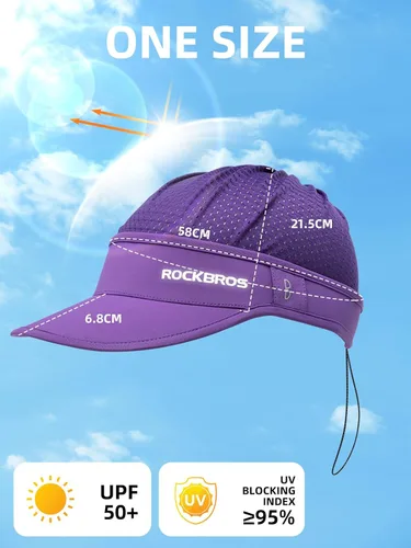 Vista 5 de ROCKBROS Gorra de ciclismo para hombres y mujeres, con visera elástica, para correr, con ala suave, secado rápido, no estructurada