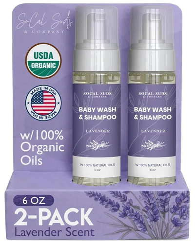 Vista 14 de SoCal Suds & Company Champú y gel de baño orgánico 2 en 1 para bebés y gel de baño, jabón de Castilla, jabón corporal suave y champú para pieles