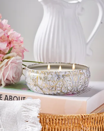 Vista 61 de M&SENSE Velas aromáticas de bayas cítricas, vela grande de lata de soja de 3 mechas, más de 40 horas de tiempo de combustión, cera vegana 100%