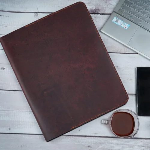 Vista 7 de Funda de cuero de grano completo resistente (8.5 x 11 pulgadas), Cahier XXL recargable, Cuaderno espiral recargable (8.5 x 11 pulgadas), Funda