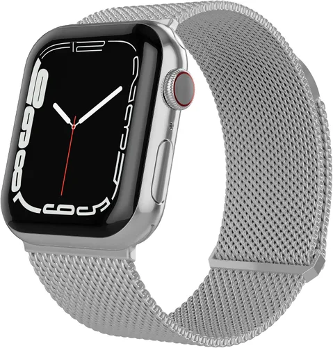Vista 7 de TALK WORKS - Correa de reloj extensible compatible con la serie Apple Watch, cierre magnético, correa de malla de acero inoxidable de ajuste cómodo