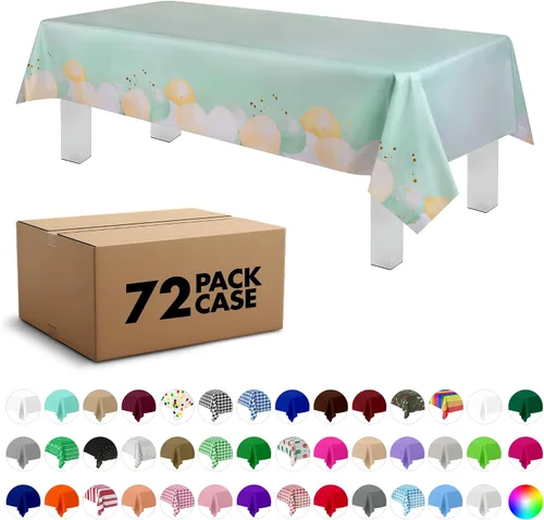 Vista 51 de Grandipity Mantel de plástico desechable de calidad prémium para fiestas con temática de globos de cumpleaños, 1 paquete, 54 x 108 pulgadas, mantel