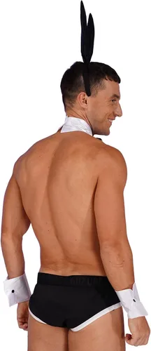 Vista 3 de Conjunto de lencería de 3 piezas para hombre, ropa interior de esmoquin con tanga tanga mangas de mano
