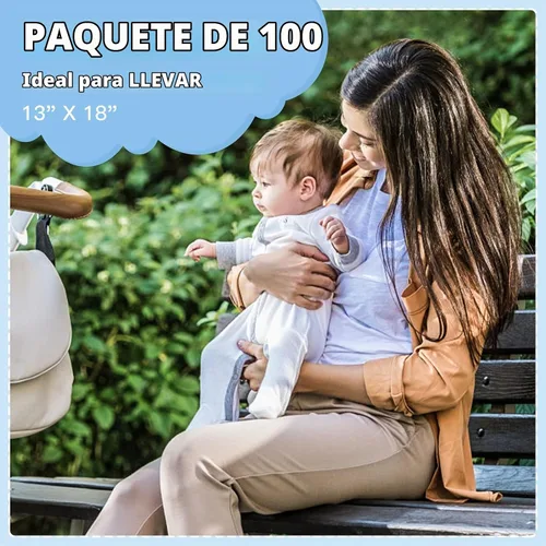 Vista 6 de Cambiadores Desechables para Bebé 100 Unidades Protectores de Incontinencia Forros para Cambio de Pañales Absorción Rápida Suave Transpirable