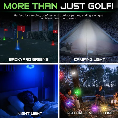 Vista 8 de KINGTOP Luz de hoyo de golf LED recargable - Impermeable, lente de iluminación enfocada, control remoto, perfecta para práctica nocturna de golf