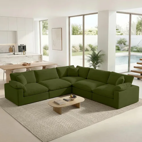 Vista 38 de Sofá modular modular con asiento profundo extra cómodo, sofás modernos negros para sala de estar, apartamento, oficina, espacio pequeño