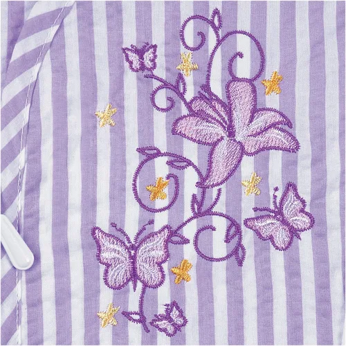 Vista 3 de Camisón de mil rayas, bordado, diseño floral, XL