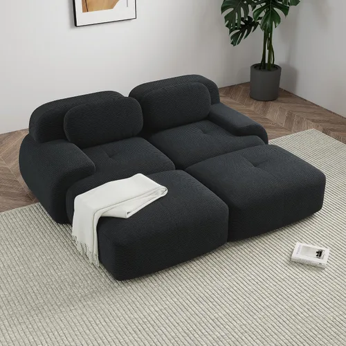 Vista 79 de Sofá sin hueso de 82 pulgadas, cómodo sofá cama de dos plazas, sofá comprimido con asiento profundo, sofá nube de pana para sala de estar