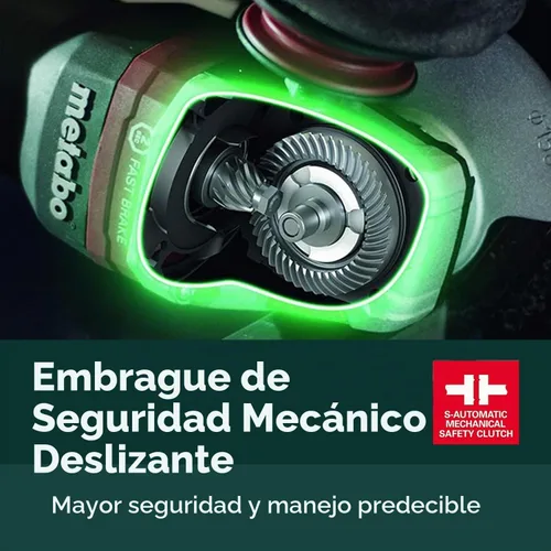 Vista 7 de Metabo WEV15-125 HT Amoladora angular, con traba, de 13.5 amperes, con 2800 a 9600 revoluciones por minuto, con elementos electrónicos y alto par