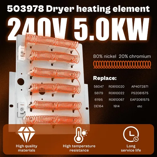 Vista 3 de 964p3 61927 503978 Elemento calefactor para Speed Que.en piezas de secadora ADE4BRGS177TW01 ADE3SRGS173TW01 ADE30RGS171TW01 ADE3SRGS175TW01