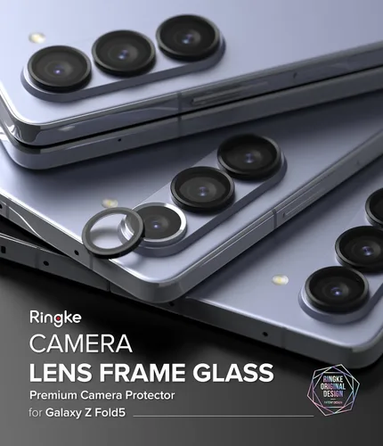 Vista 2 de Ringke Marco de lente de cámara compatible con Samsung Galaxy Z Fold 5, protector de lente de cámara, cubiertas de vidrio templado y marcos