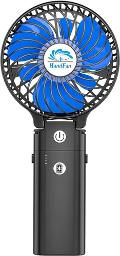 Vista 16 de HandFan Actualizado Ventilador de Mano Silencioso de 10,000 mAh - 4.5 Pulgadas Ventiladores de Mano Grandes Recargables, Ventilador Portátil