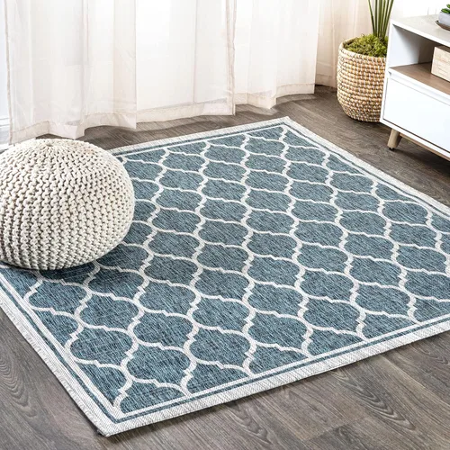Vista 21 de JONATHAN Y Tapete marroquí con diseño enrejado para interiores y exteriores, 2 x 8 pies, marrón/beige, tejido texturizado de trébol para patio