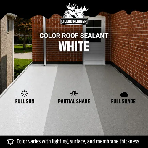 Vista 2 de Liquid Rubber - Sellador Impermeable de Color - Revestimiento Elastomérico para Techos Planos o Inclinados y Cimientos - Membrana de Pintura y Blanco