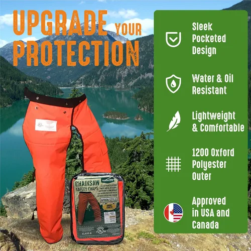Vista 2 de Kit Combinado Profesional de Cortador Arborista Forestal OEM Forester - Chaparreras y Casco (35, Kit de Chaparreras Negras)
