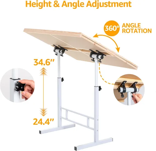 Vista 9 de Mesa de rompecabezas de 1500 piezas con cajones, mesas de rompecabezas ajustables de 35 x 26 pulgadas para adultos y niños Tablero de rompecabezas