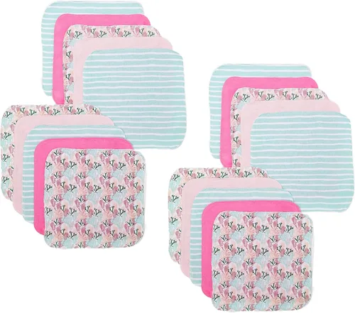 Vista 24 de Spasilk Juego de toallitas para niños y niñas recién nacidos, juego de toallas de rizo suave, paquete de 10, burbujas aguamarina, (010-1201)