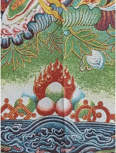 Vista 5 de GEEYOU Bordado de seda tibetano Thangka budista Tara nueve grados Buddha Madre Tangka Yoga Budista Tapiz colgante de pared Arte de pared Decoración