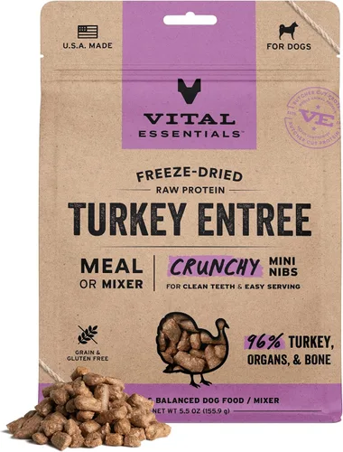 Vista 24 de Vital Essentials Alimento liofilizado para perros, mini puntas de ternera, bolsa de 5.5 onzas Crunchy, Complete Meal or Topper, Made With 96%