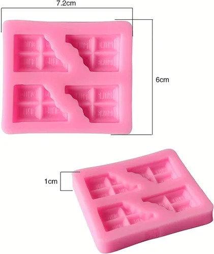 Vista 3 de 2 moldes de silicona con forma de chocolate para hacer dulces de fondant, moldes de chocolate, piruletas, postres, cubitos de hielo, goma, jabón