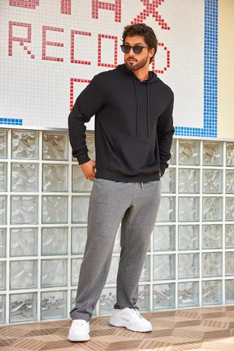 Vista 3 de COOFANDY Pantalones deportivos de algodón para hombre, pantalones de descanso con parte inferior abierta, pantalones ligeros casuales con bolsillos
