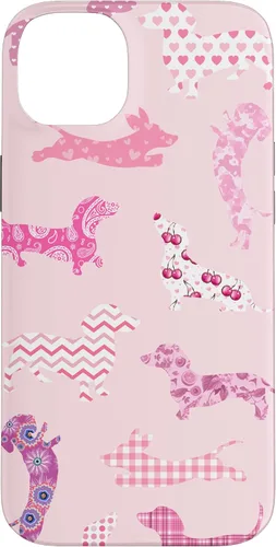 Vista 14 de Funda para iPhone 11 rosa boho Dachshund Doxie